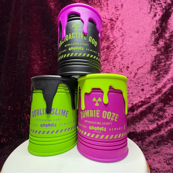 DW Home Halloween Spooky Season Toxic Waste Cans Oozing Candle Trio - Picture 12 of 12